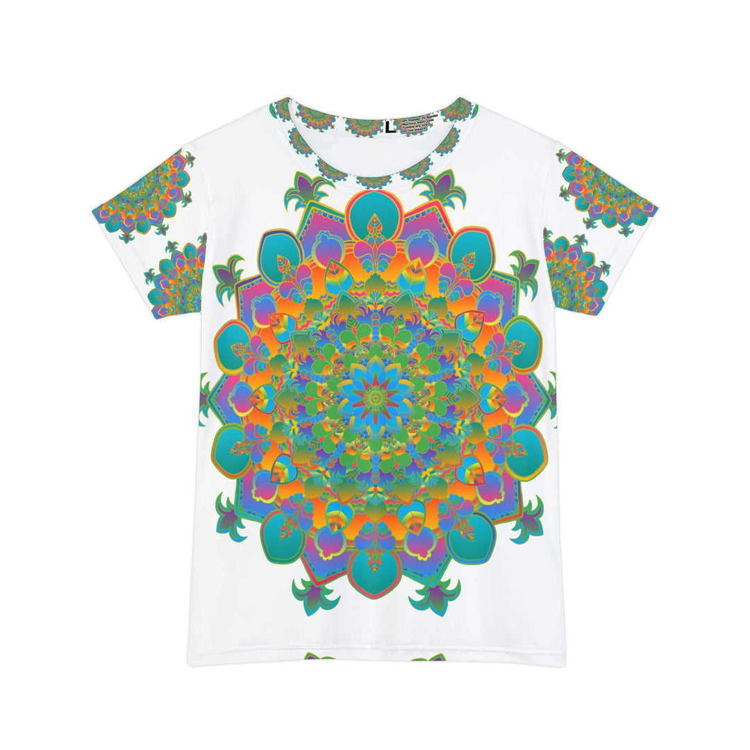 Rainbow Mandala Women's T-Shirt - Floral Art All Over Prints - Blululi