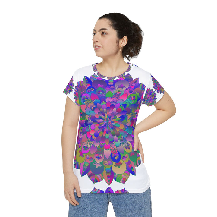 Rainbow Mandala Women's T-Shirt - Harmony & Balance All Over Prints - Blululi