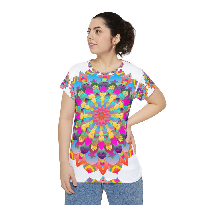 Rainbow Mandala Women's T-Shirt - Peace & Harmony All Over Prints - Blululi