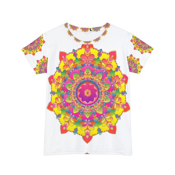 Rainbow Mandala Women's T-Shirt - Psychedelic Art All Over Prints - Blululi