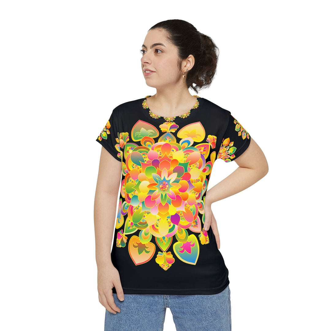 Rainbow Mandala Women's T-Shirt - Psychedelic Art All Over Prints - Blululi