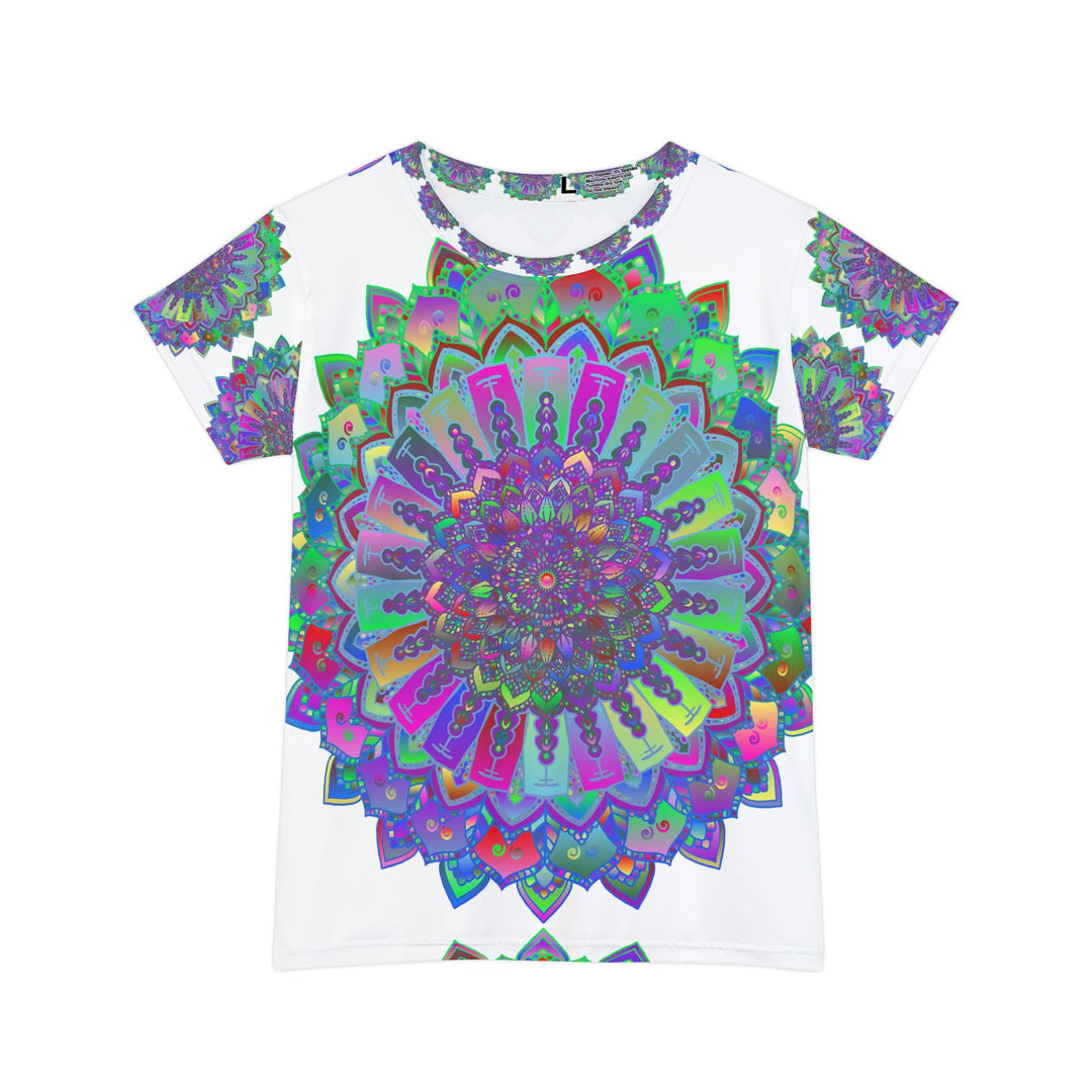 Rainbow Mandala Women's T-Shirt - Psychedelic Art All Over Prints - Blululi