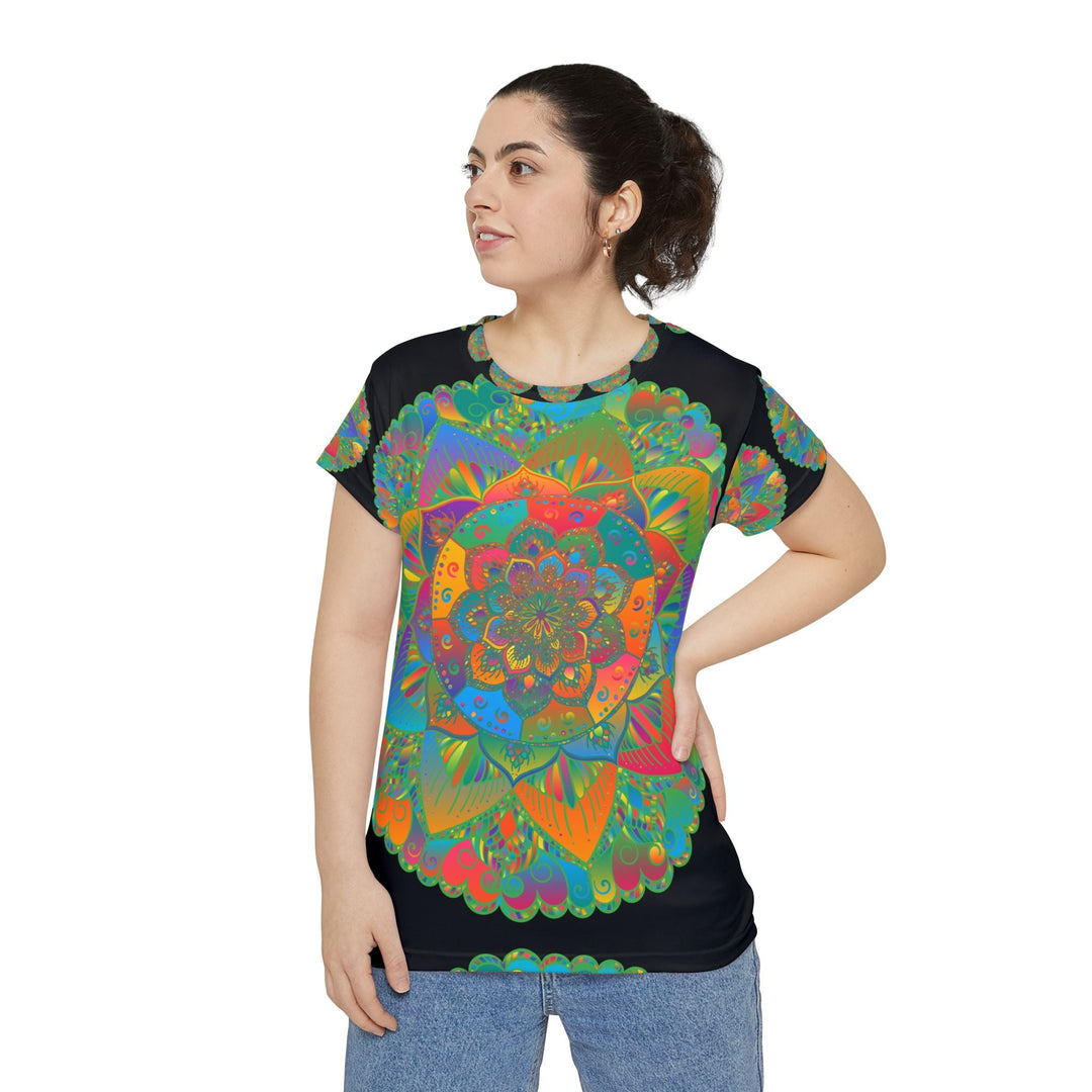 Rainbow Mandala Women's T-Shirt - Short Sleeve All Over Prints - Blululi