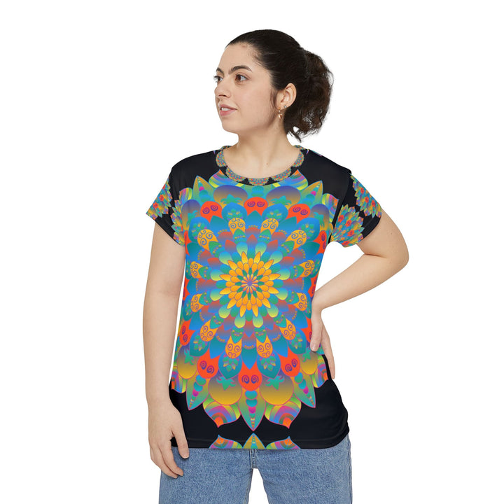 Rainbow Mandala Women's T-Shirt - Spiritual Art All Over Prints - Blululi