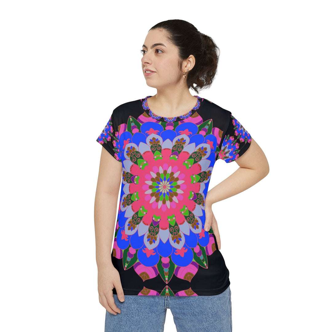 Rainbow Mandala Women's T-Shirt - Spiritual Art All Over Prints - Blululi