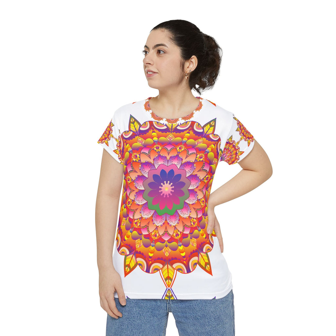 Rainbow Mandala Women's T-Shirt - Spiritual Art All Over Prints - Blululi