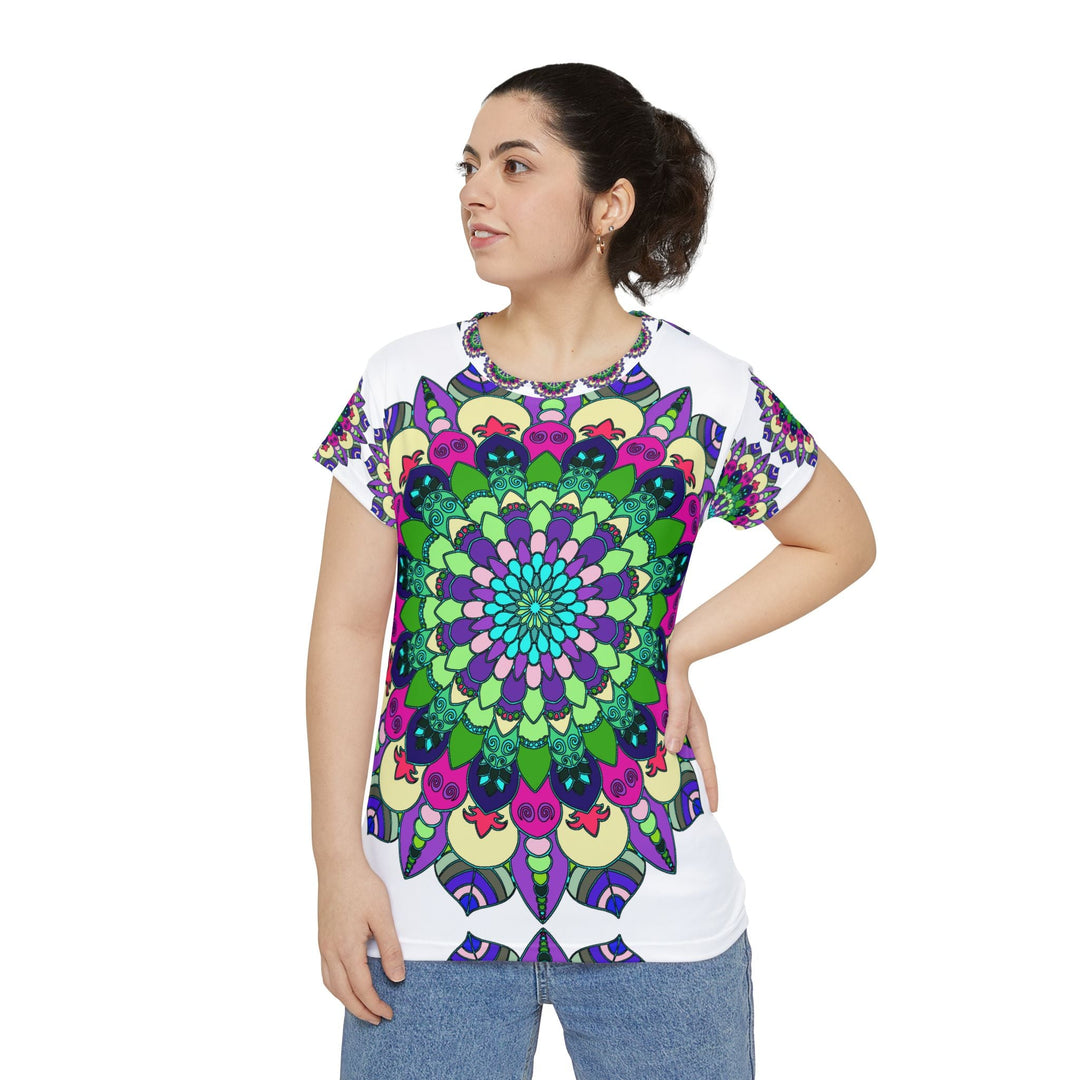 Rainbow Mandala Women's T-Shirt - Spiritual Art All Over Prints - Blululi