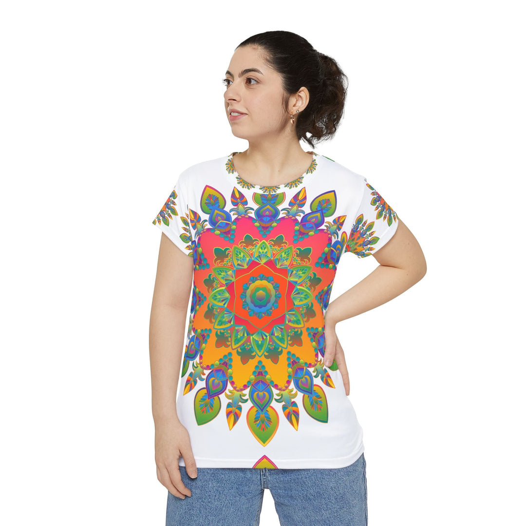 Rainbow Mandala Women's T-Shirt - Vibrant Art All Over Prints - Blululi