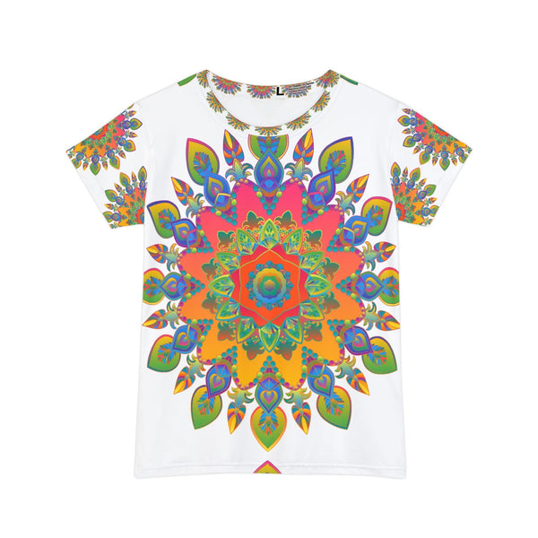 Rainbow Mandala Women's T-Shirt - Vibrant Art All Over Prints - Blululi