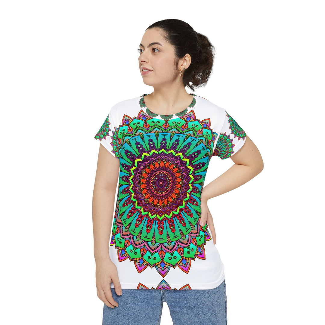 Rainbow Mandala Women's T-Shirt - Vibrant & Intricate All Over Prints - Blululi