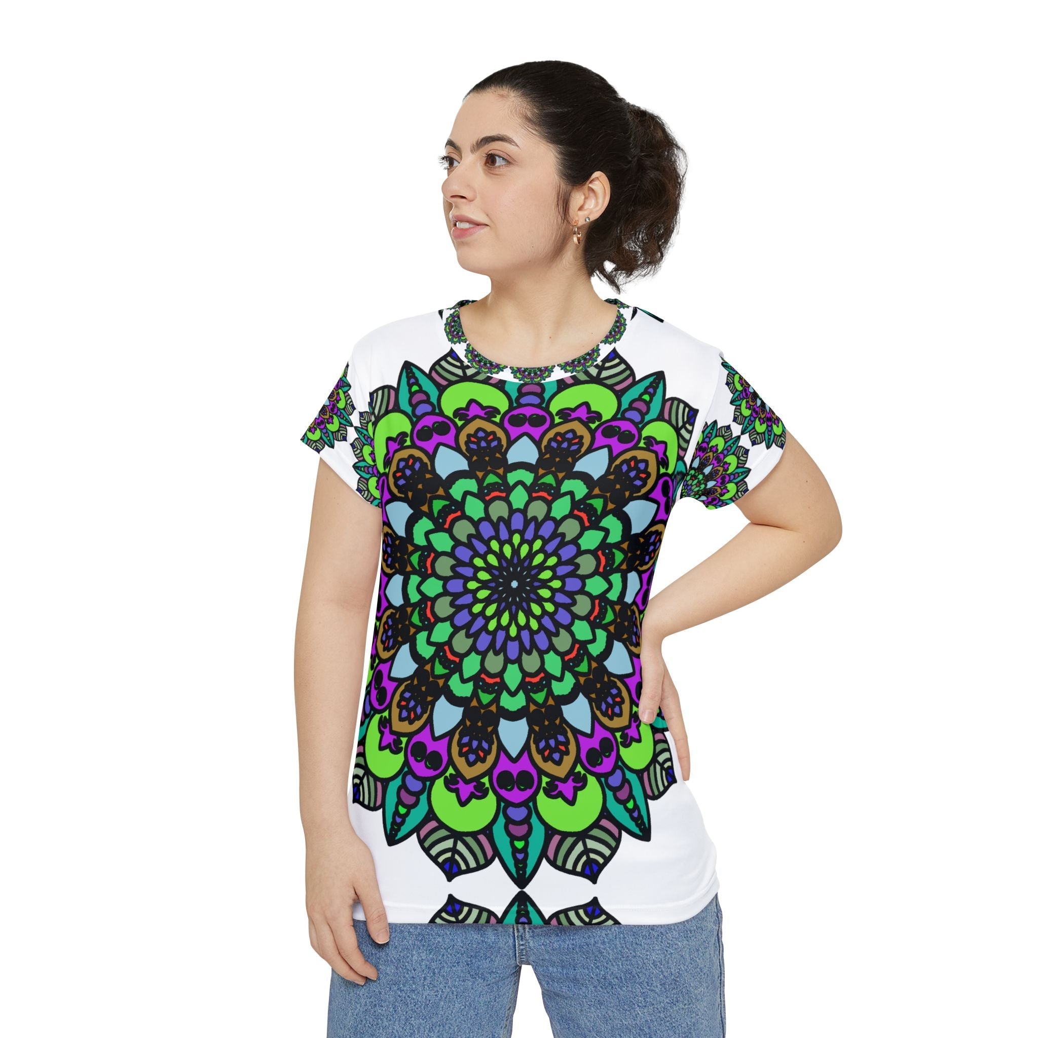 Rainbow Mandala Women's T-Shirt - Vibrant & Peaceful All Over Prints - Blululi