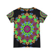 Rainbow Mandala Yoga T-Shirt - Black Background All Over Prints - Blululi