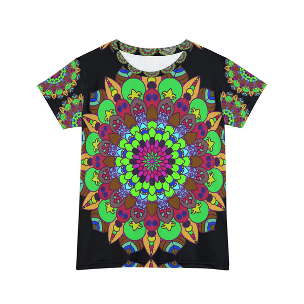 Rainbow Mandala Yoga T-Shirt - Black Background