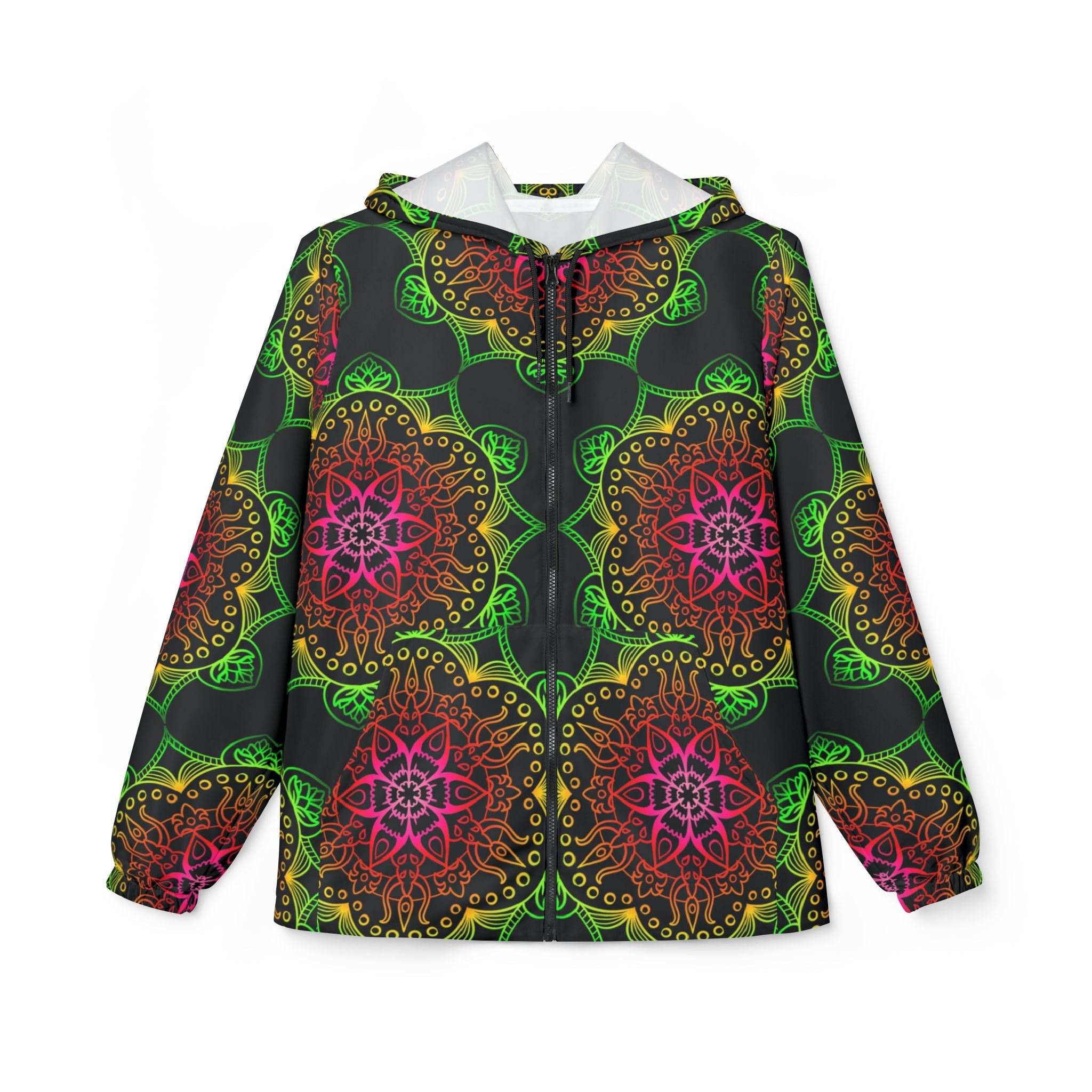 Rainbow Windbreaker Jacket with Blululi Mandala Art Designs Outerwear - Blululi