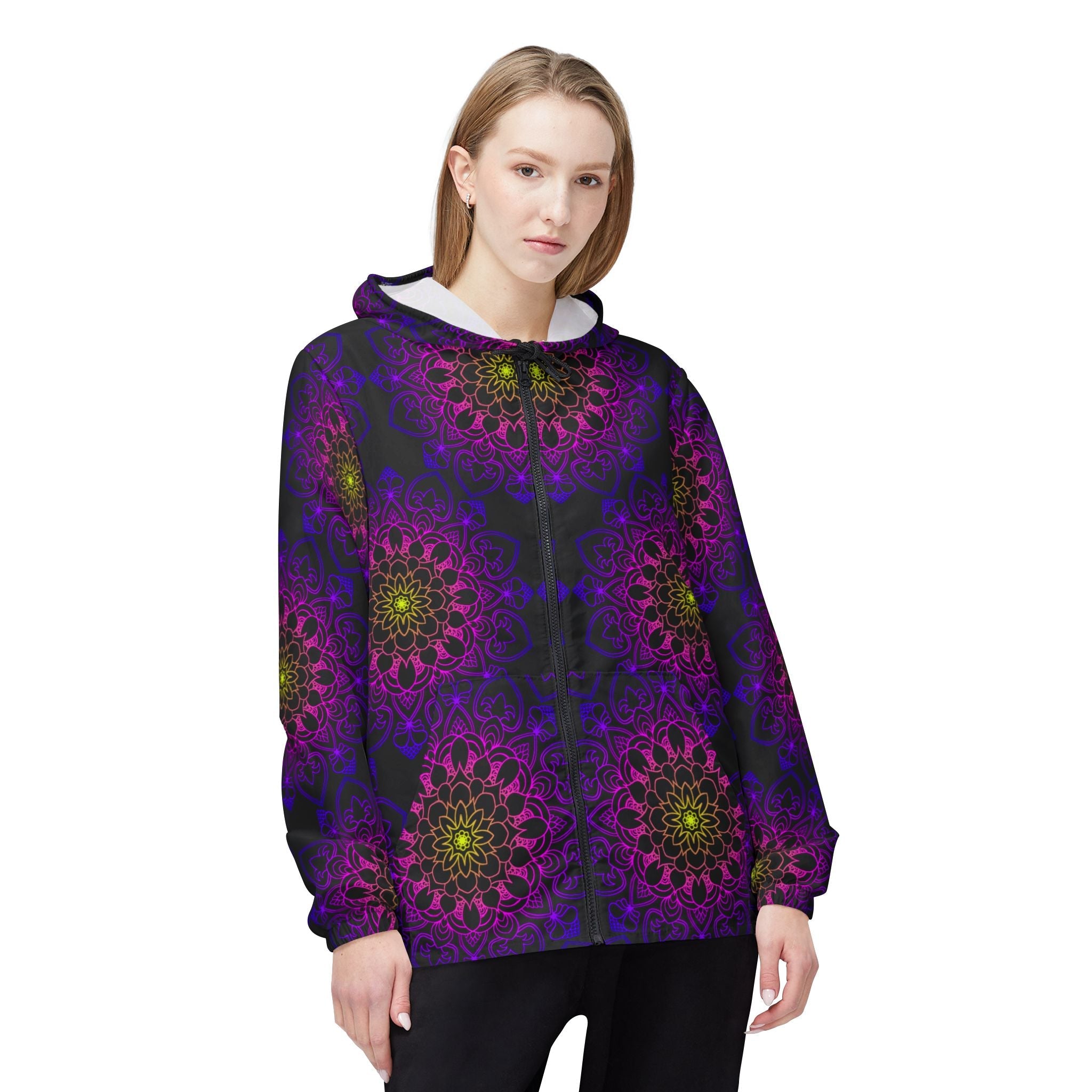 Rainbow Windbreaker Jacket with Blululi Mandala Art Designs Outerwear - Blululi