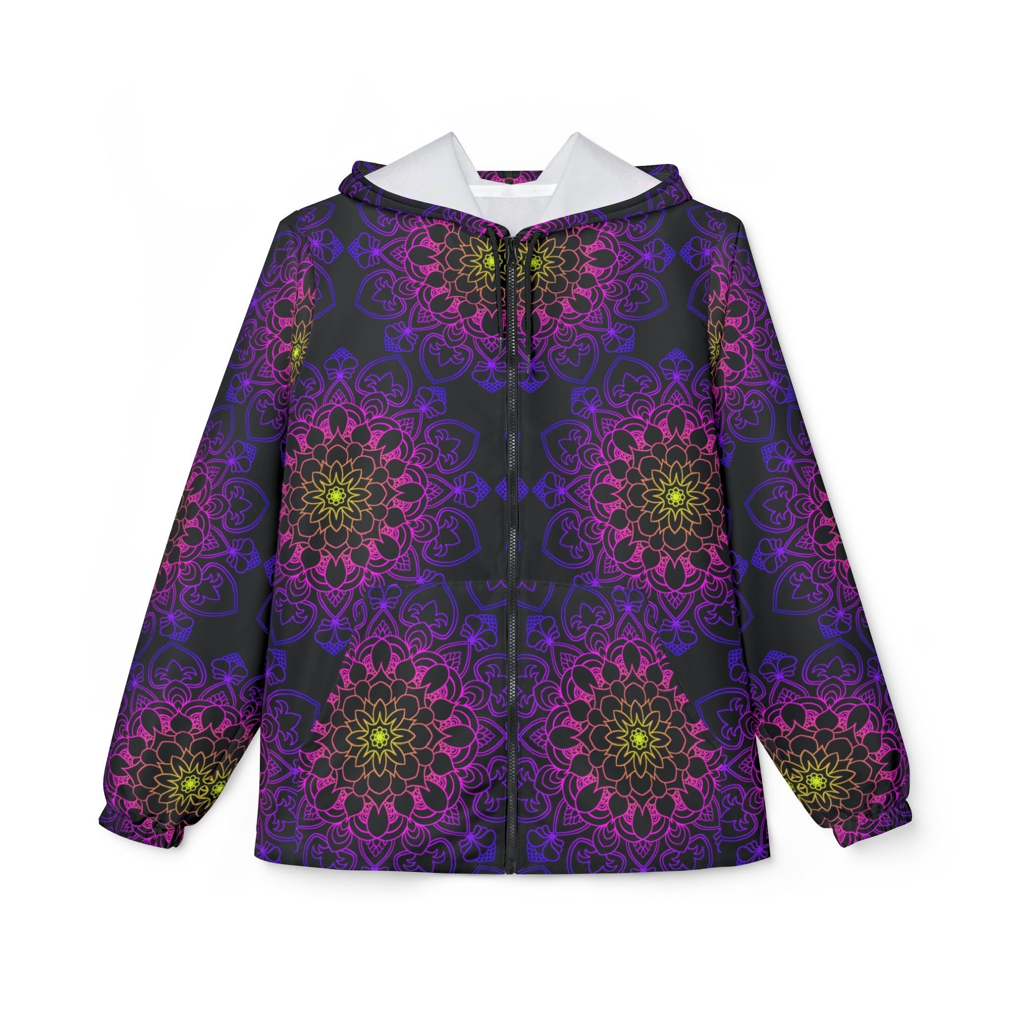 Rainbow Windbreaker Jacket with Blululi Mandala Art Designs Outerwear - Blululi