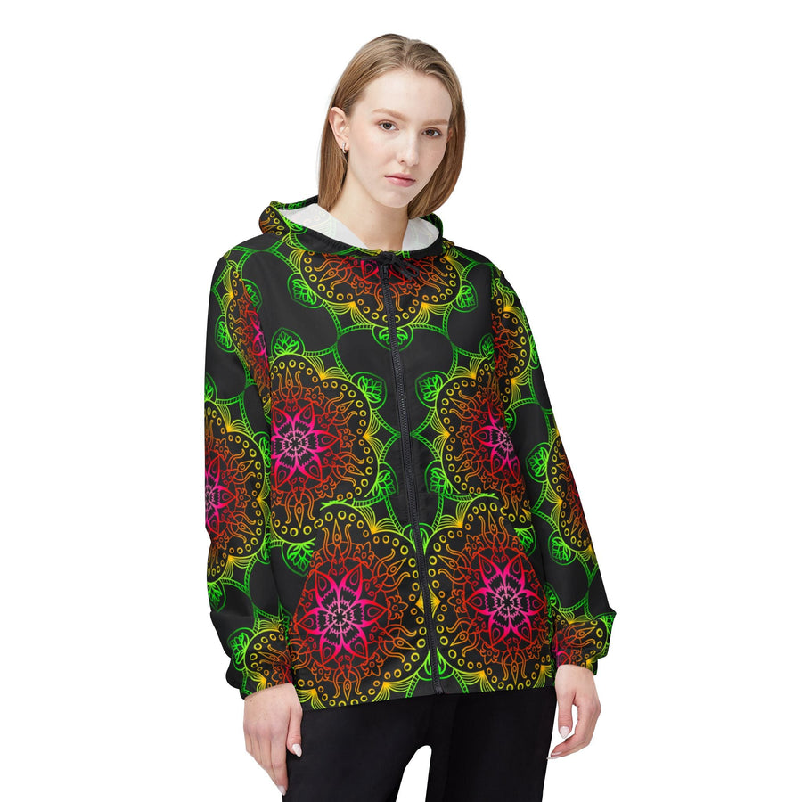 Rainbow Windbreaker Jacket with Blululi Mandala Art Designs Outerwear - Blululi