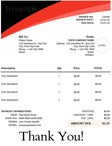 Red Invoice Template - Small Business Solution digital download - Blululi