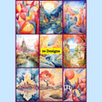 Reverse Coloring Pages - Watercolor Landscapes, 34 Designs for Creative Expression - A4 and US Letter Sizes digital download - Blululi