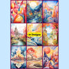 Reverse Coloring Pages - Watercolor Landscapes, 34 Designs for Creative Expression - A4 and US Letter Sizes digital download - Blululi