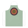 Sage Green Mandala Apron - Hand - Drawn Art All Over Prints - Blululi