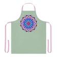Sage Green Mandala Apron - Hand Drawn Art All Over Prints - Blululi