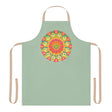 Sage Green Mandala Apron - Hand - Drawn Art All Over Prints - Blululi