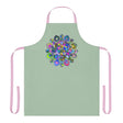 Sage Green Mandala Apron - Hand Drawn Art All Over Prints - Blululi