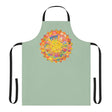 Sage Green Mandala Apron - Hand - Drawn Art All Over Prints - Blululi