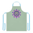 Sage Green Mandala Apron - Hand - Drawn Art All Over Prints - Blululi