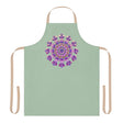 Sage Green Mandala Apron - Hand Drawn Art All Over Prints - Blululi