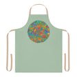 Sage Green Mandala Apron - Hand Drawn Art All Over Prints - Blululi