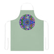 Sage Green Mandala Apron - Hand Drawn Art All Over Prints - Blululi