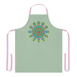 Sage Green Mandala Apron - Hand Drawn Art All Over Prints - Blululi