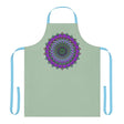Sage Green Mandala Apron - Hand Drawn Art All Over Prints - Blululi