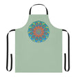 Sage Green Mandala Apron - Hand - Drawn Art All Over Prints - Blululi