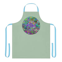 Sage Green Mandala Apron - Hand Drawn Art All Over Prints - Blululi