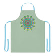 Sage Green Mandala Apron - Hand Drawn Art All Over Prints - Blululi