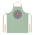 Sage Green Mandala Apron - Hand Drawn Art All Over Prints - Blululi
