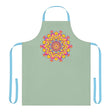 Sage Green Mandala Apron - Hand Drawn Art All Over Prints - Blululi