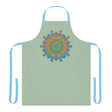 Sage Green Mandala Apron - Hand Drawn Art All Over Prints - Blululi