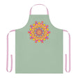 Sage Green Mandala Apron - Hand Drawn Art All Over Prints - Blululi