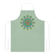 Sage Green Mandala Apron - Hand Drawn Art All Over Prints - Blululi