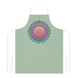 Sage Green Mandala Apron - Hand Drawn Art All Over Prints - Blululi