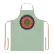 Sage Green Mandala Apron - Hand - Drawn Art All Over Prints - Blululi
