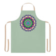 Sage Green Mandala Apron - Hand Drawn Art All Over Prints - Blululi