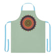 Sage Green Mandala Apron - Hand - Drawn Art All Over Prints - Blululi
