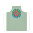 Sage Green Mandala Apron - Hand - Drawn Art All Over Prints - Blululi