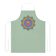 Sage Green Mandala Apron - Hand Drawn Art All Over Prints - Blululi