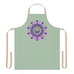 Sage Green Mandala Apron - Hand - Drawn Art All Over Prints - Blululi